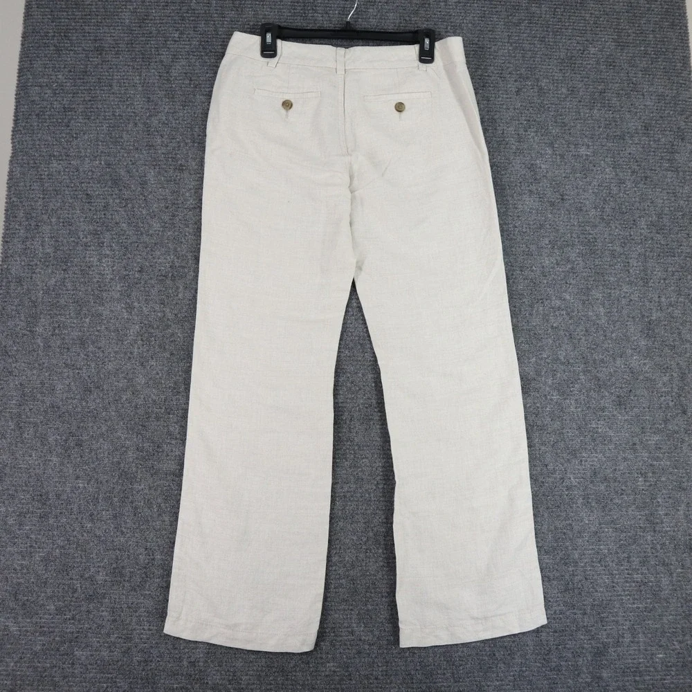 Banana Republic Linen Flowy Wide Leg Pants Women 4 Button Summer Workwear
